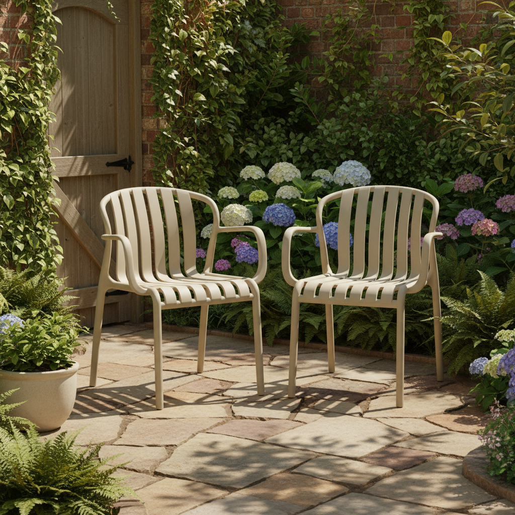 Allura Taupe Outdoor Slat Chair