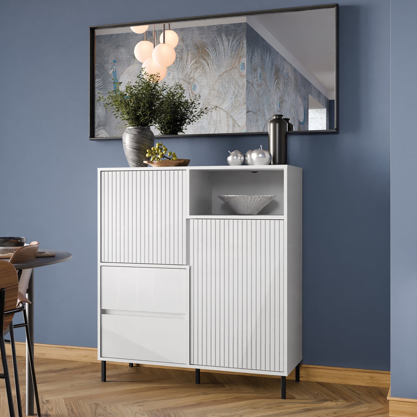Avenell Tall Sideboard in Alpine White