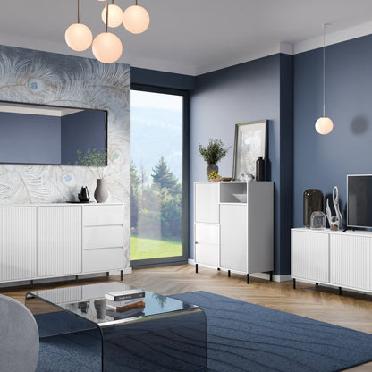 Avenell Tall Sideboard in Alpine White