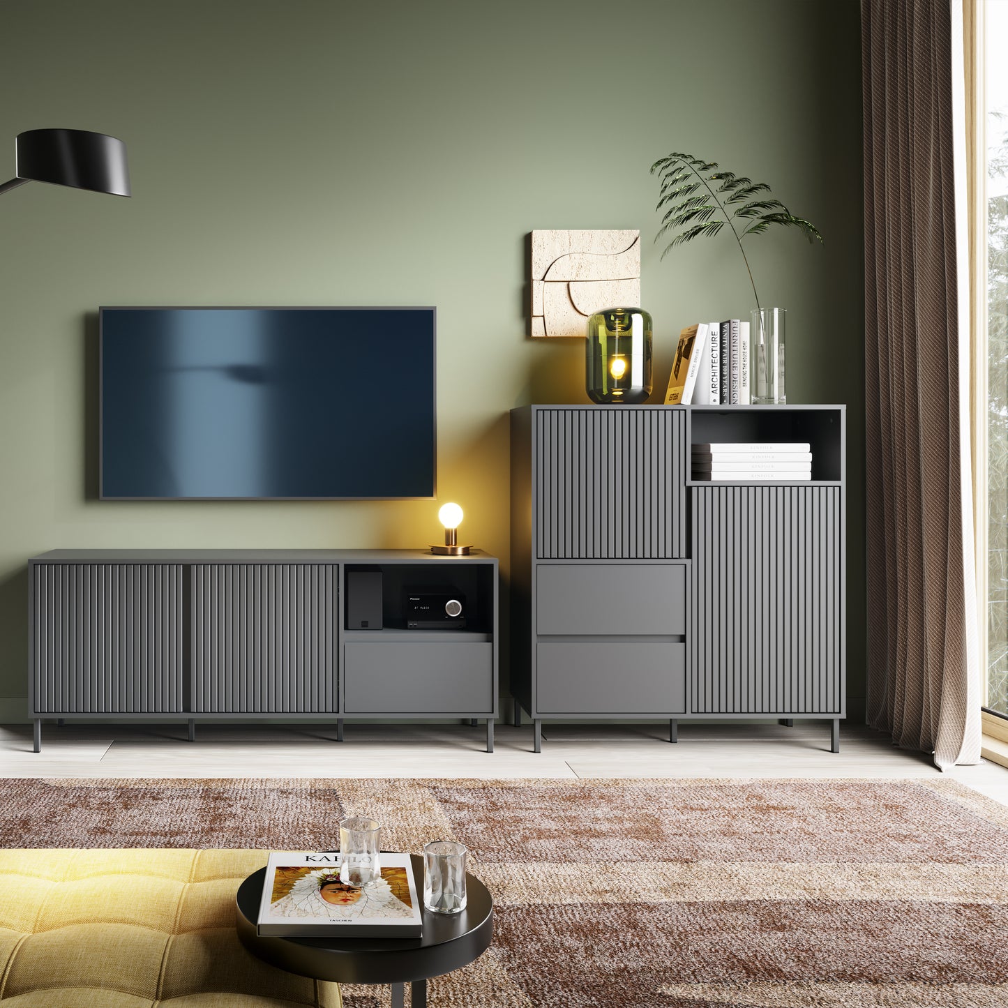 Avenell Tall Sideboard in Anthracite