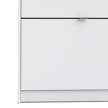 Shoes Cabinet with 2 Flip-Down Doors in White