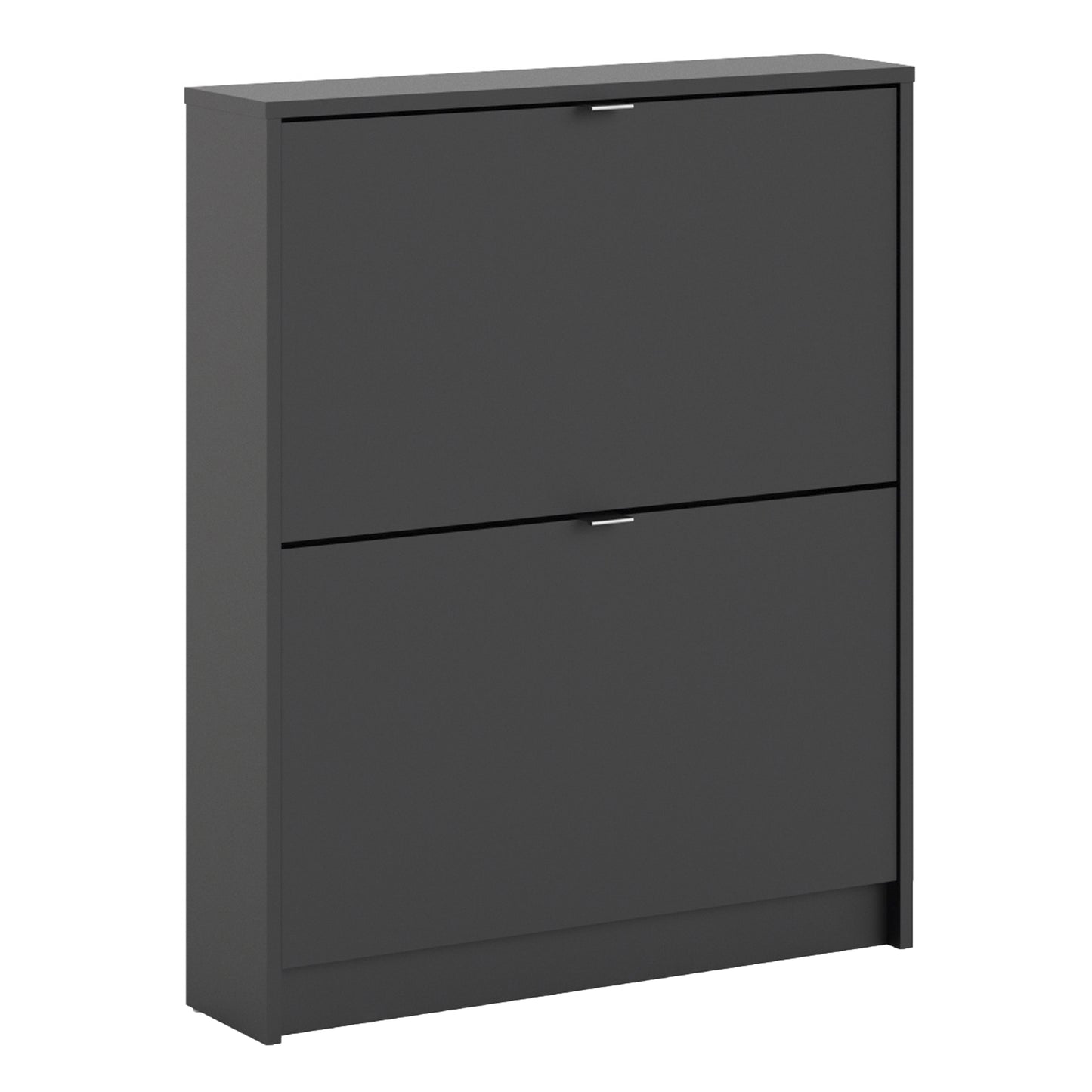 Shoes Cabinet with 2 Flip-Down Doors in Matt Black
