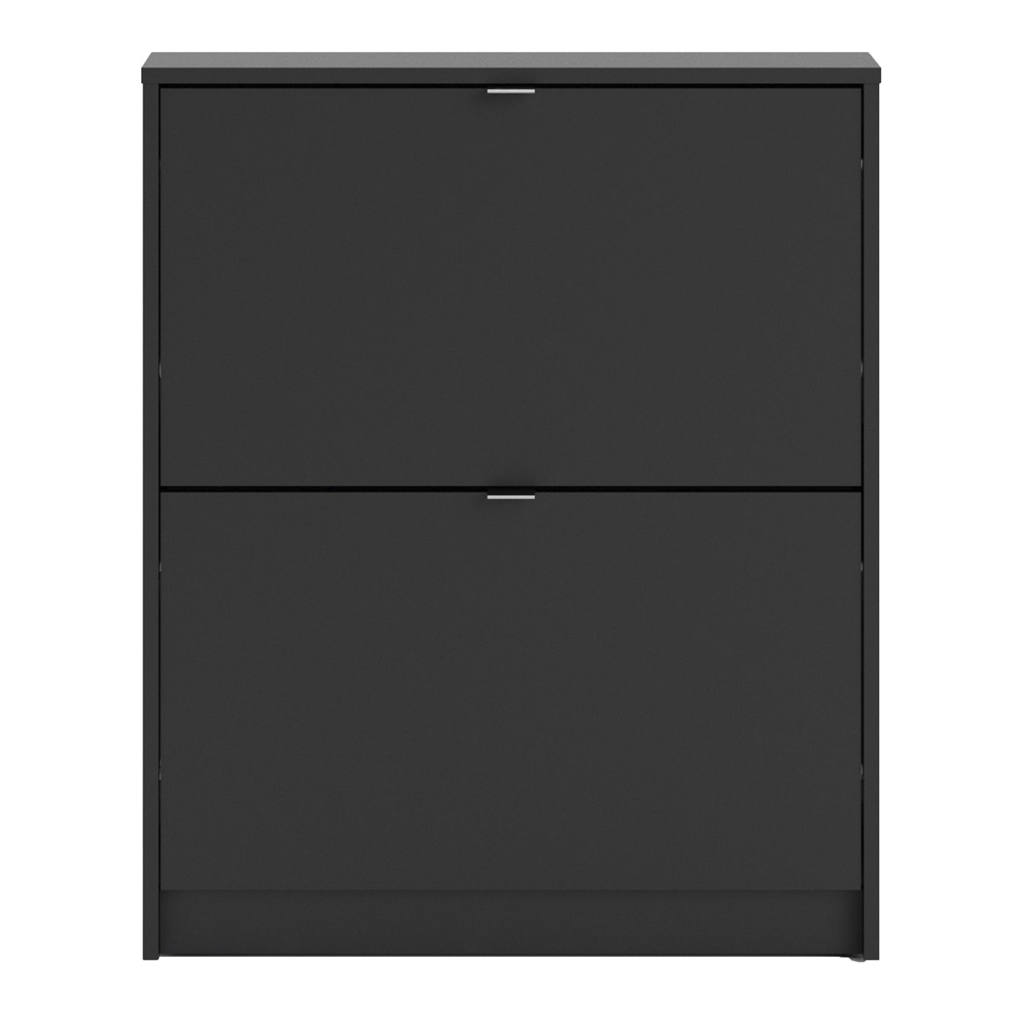 Shoes Cabinet with 2 Flip-Down Doors in Matt Black