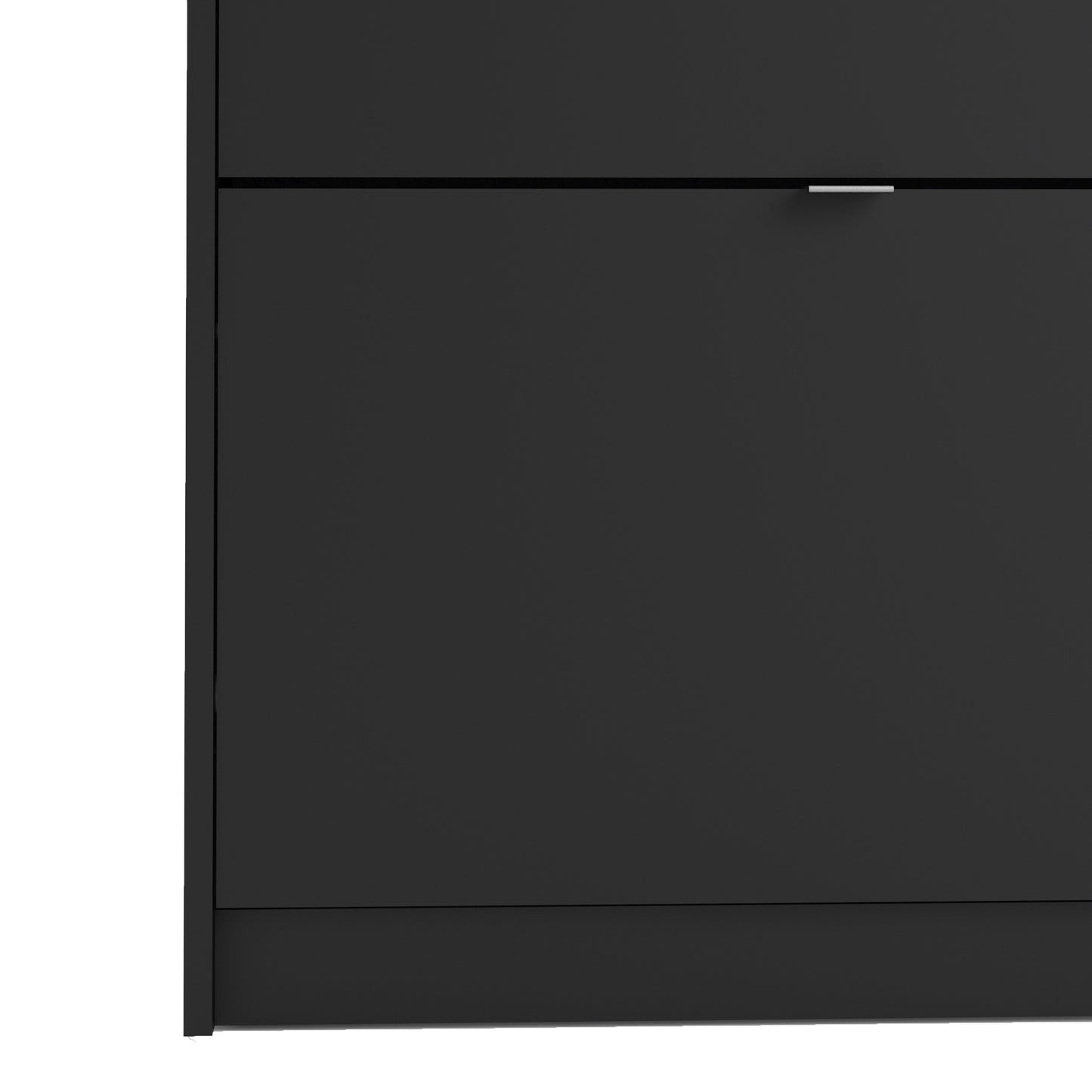 Shoes Cabinet with 2 Flip-Down Doors in Matt Black