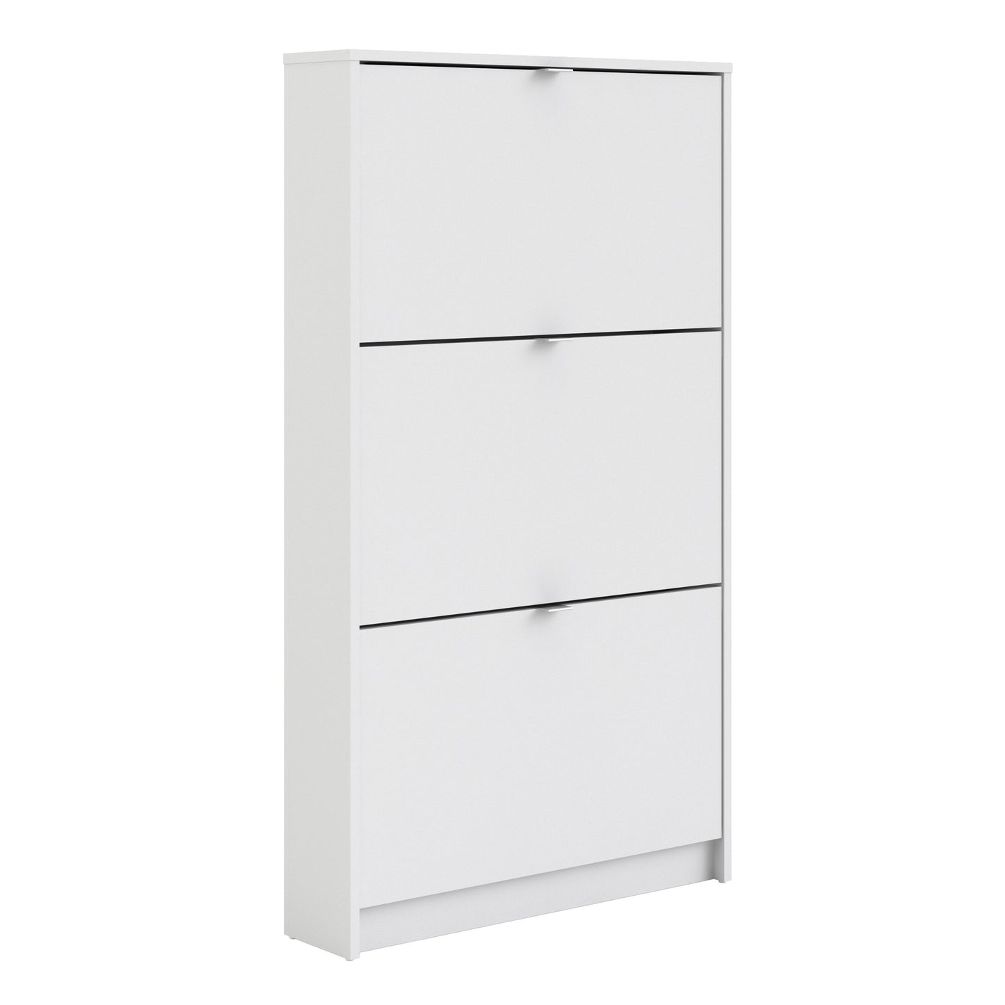 Shoes Cabinet with 3 Flip Down Doors in White