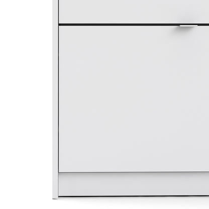 Shoes Cabinet with 3 Flip Down Doors in White