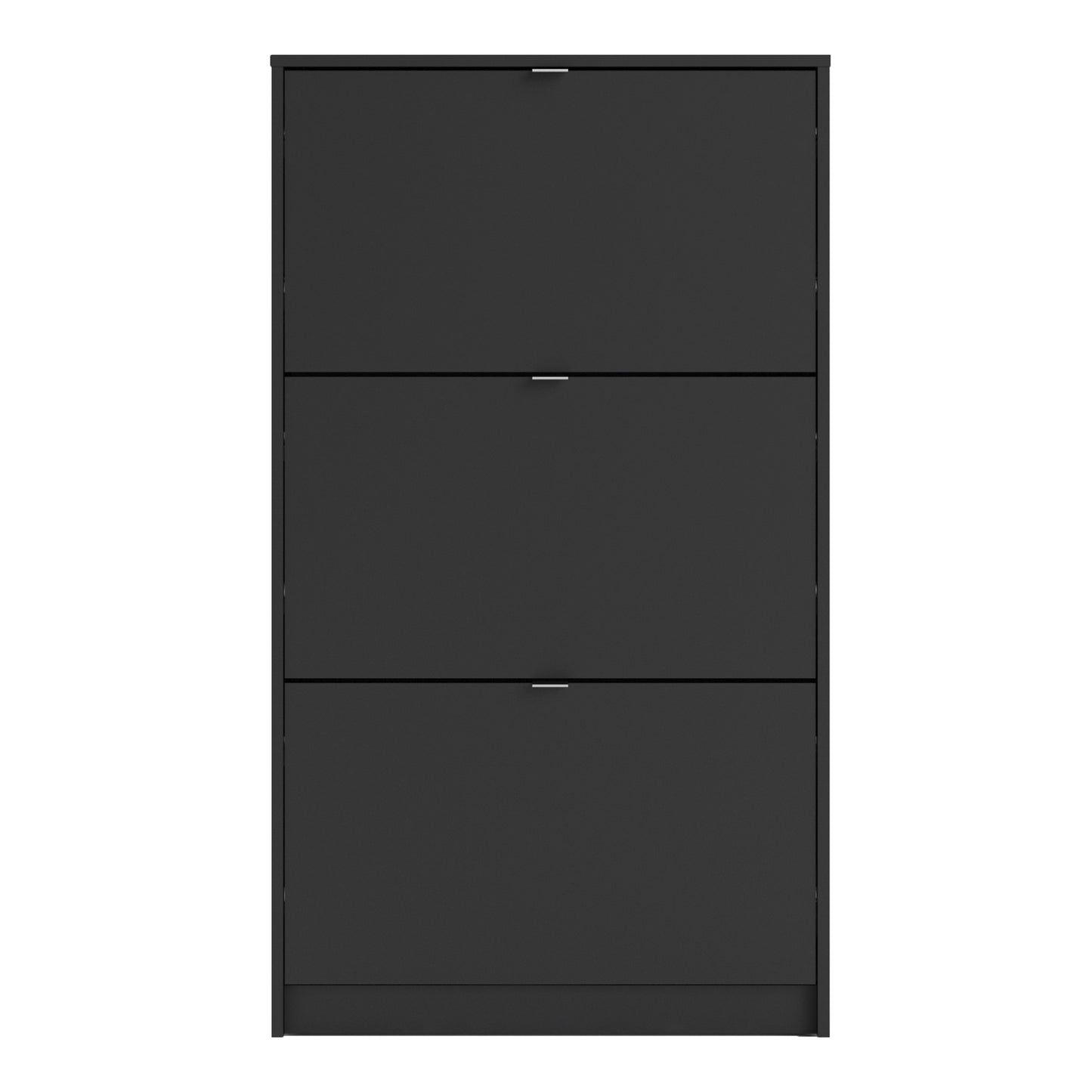 Shoes Cabinet with 3 Flip Down Doors in Matt Black