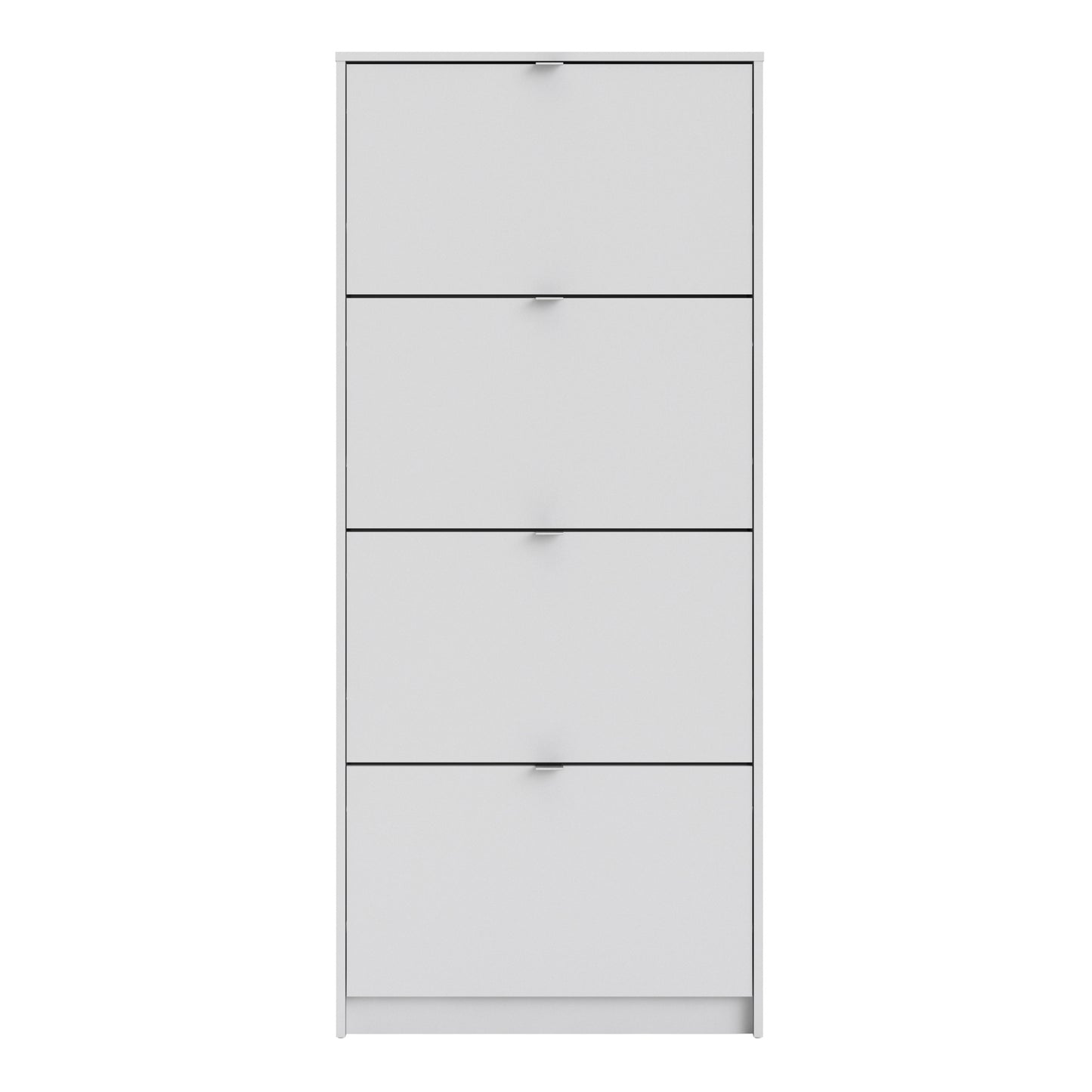 Shoes Cabinet with 4 Flip Down Doors in White