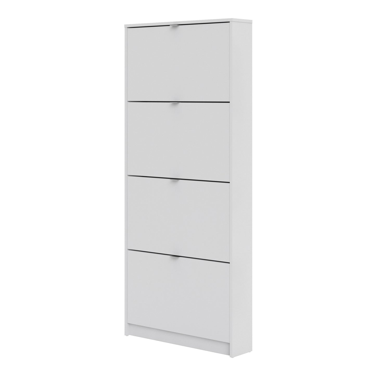 Shoes Cabinet with 4 Flip Down Doors in White