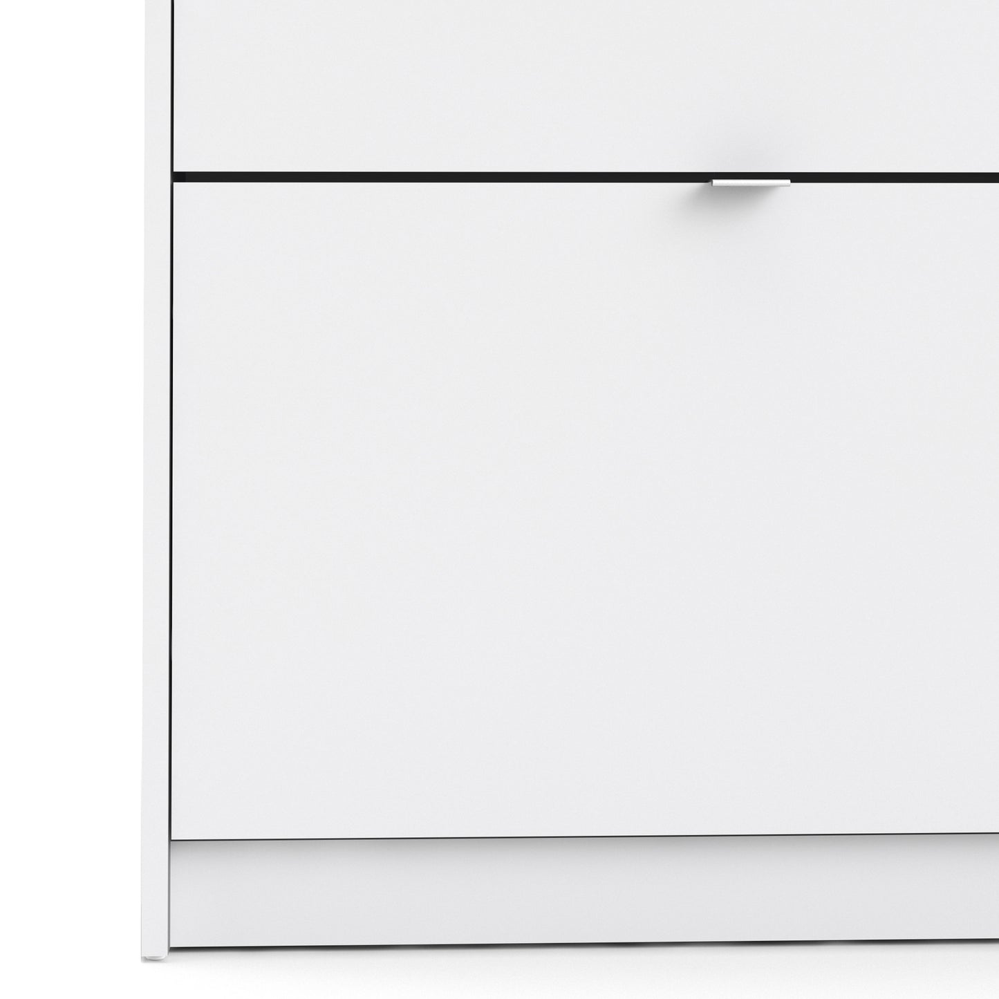 Shoes Cabinet with 4 Flip Down Doors in White