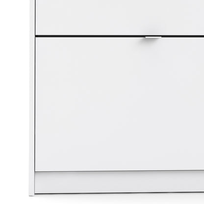 Shoes Cabinet with 4 Flip Down Doors in White