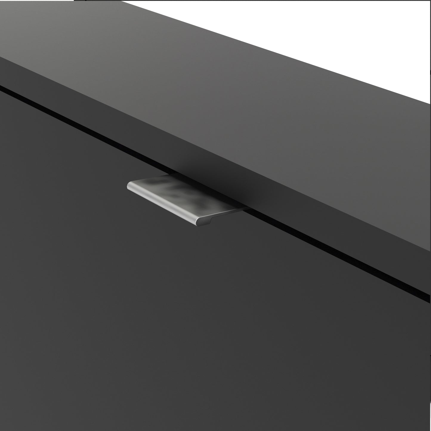 Shoes Cabinet with 4 Flip Down Doors in Matt Black