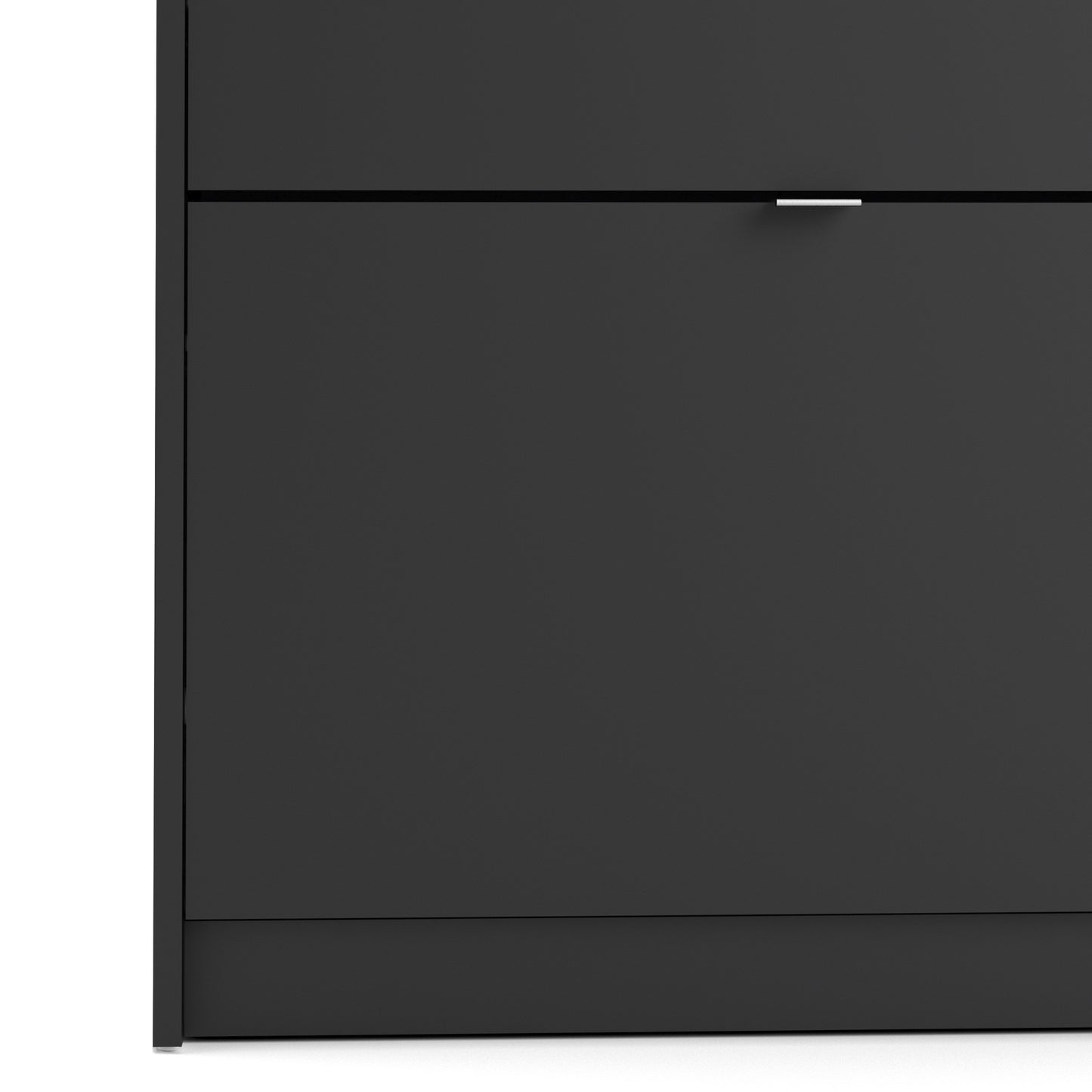 Shoes Cabinet with 4 Flip Down Doors in Matt Black