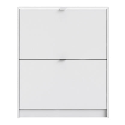 Forma Shoe Cabinet with 2 Flip Down Doors and 2 Layers in White