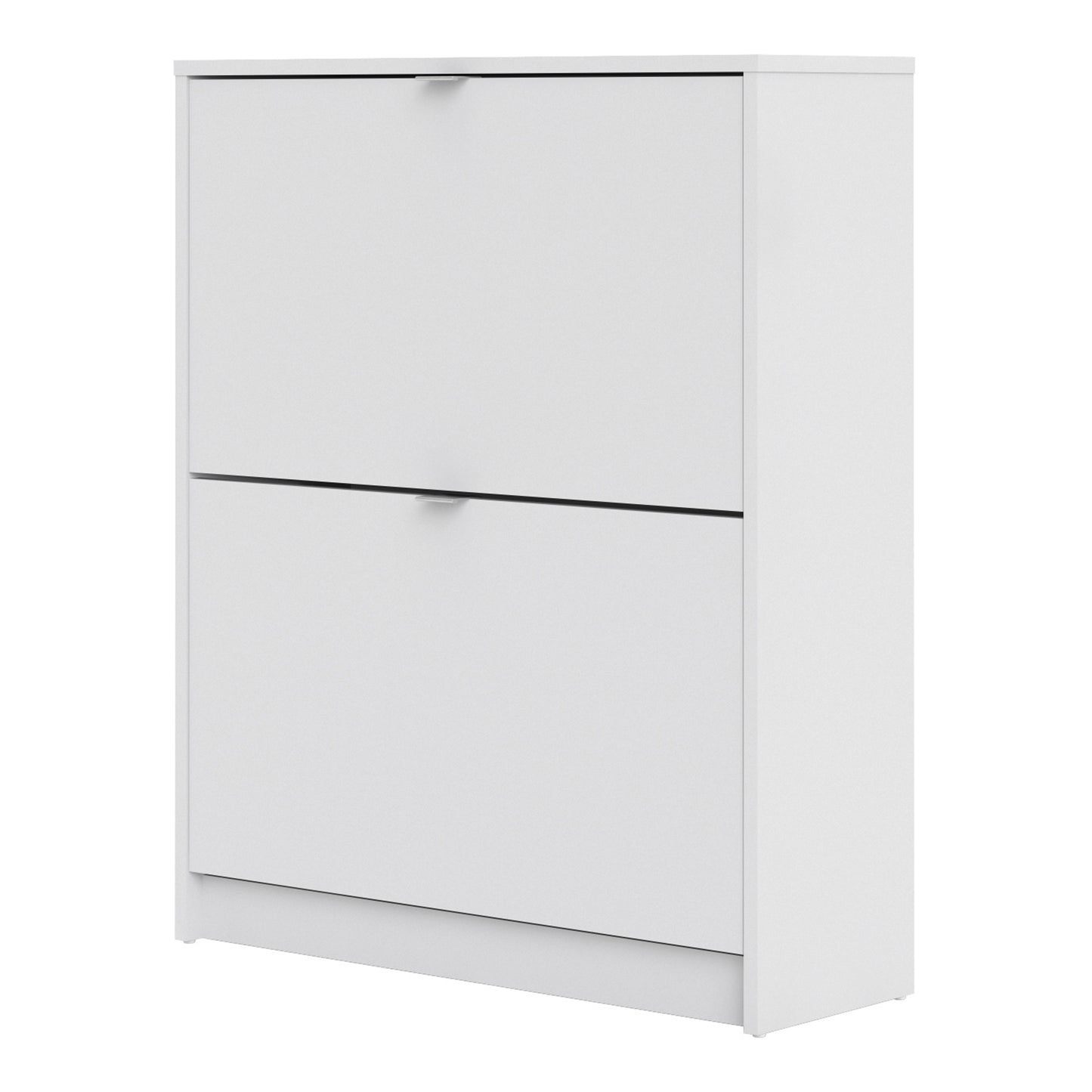 Forma Shoe Cabinet with 2 Flip Down Doors and 2 Layers in White