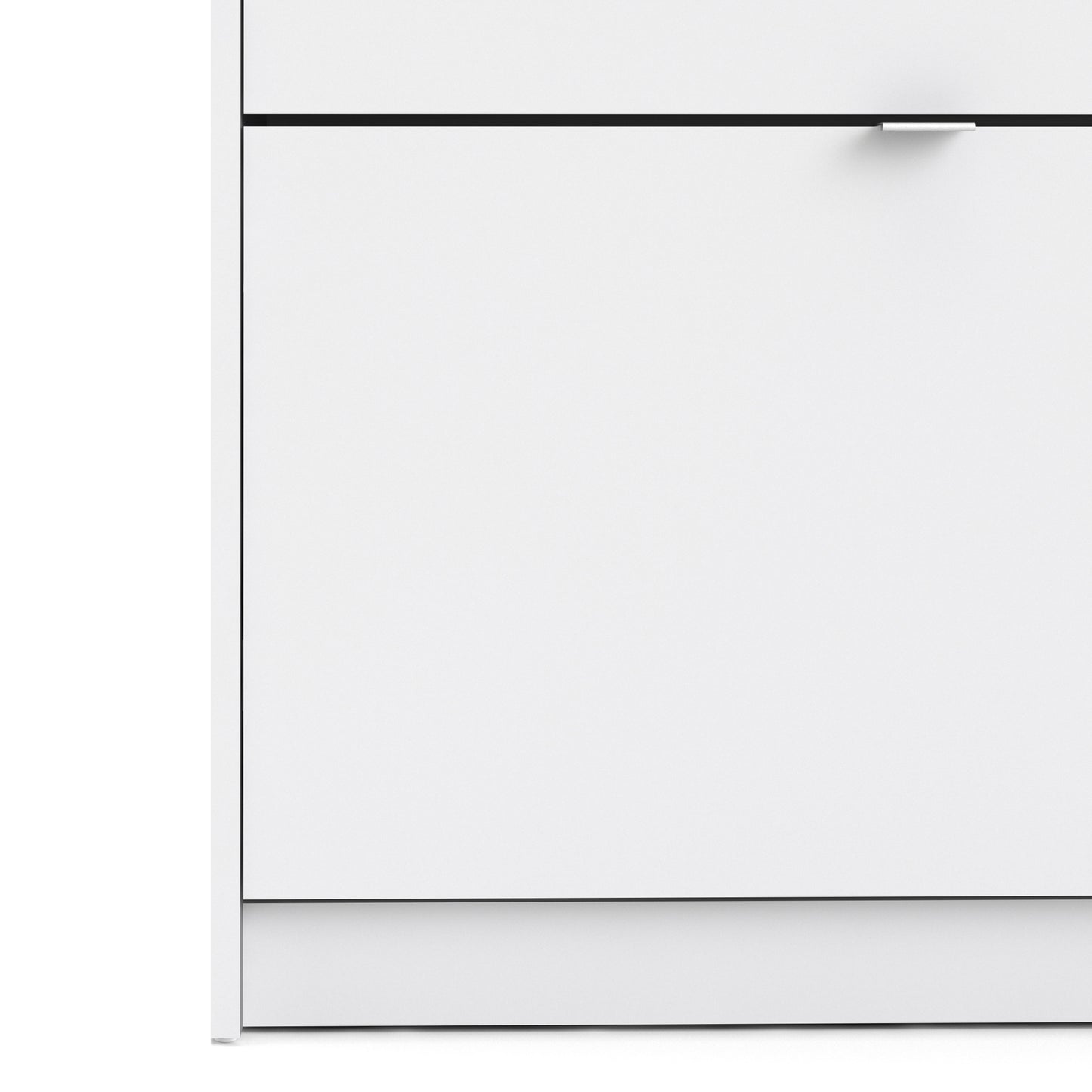 Forma Shoe Cabinet with 2 Flip Down Doors and 2 Layers in White
