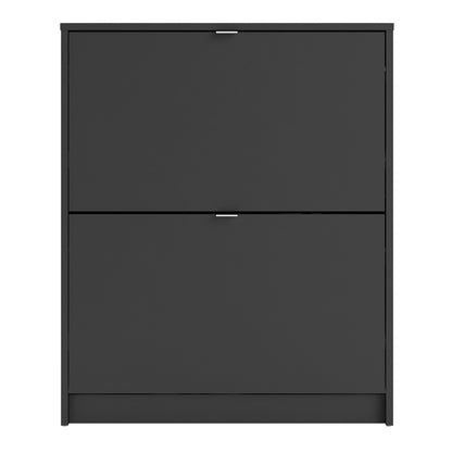 Forma Shoe Cabinet 2 Flip Down Doors in Matt Black 2 Layers