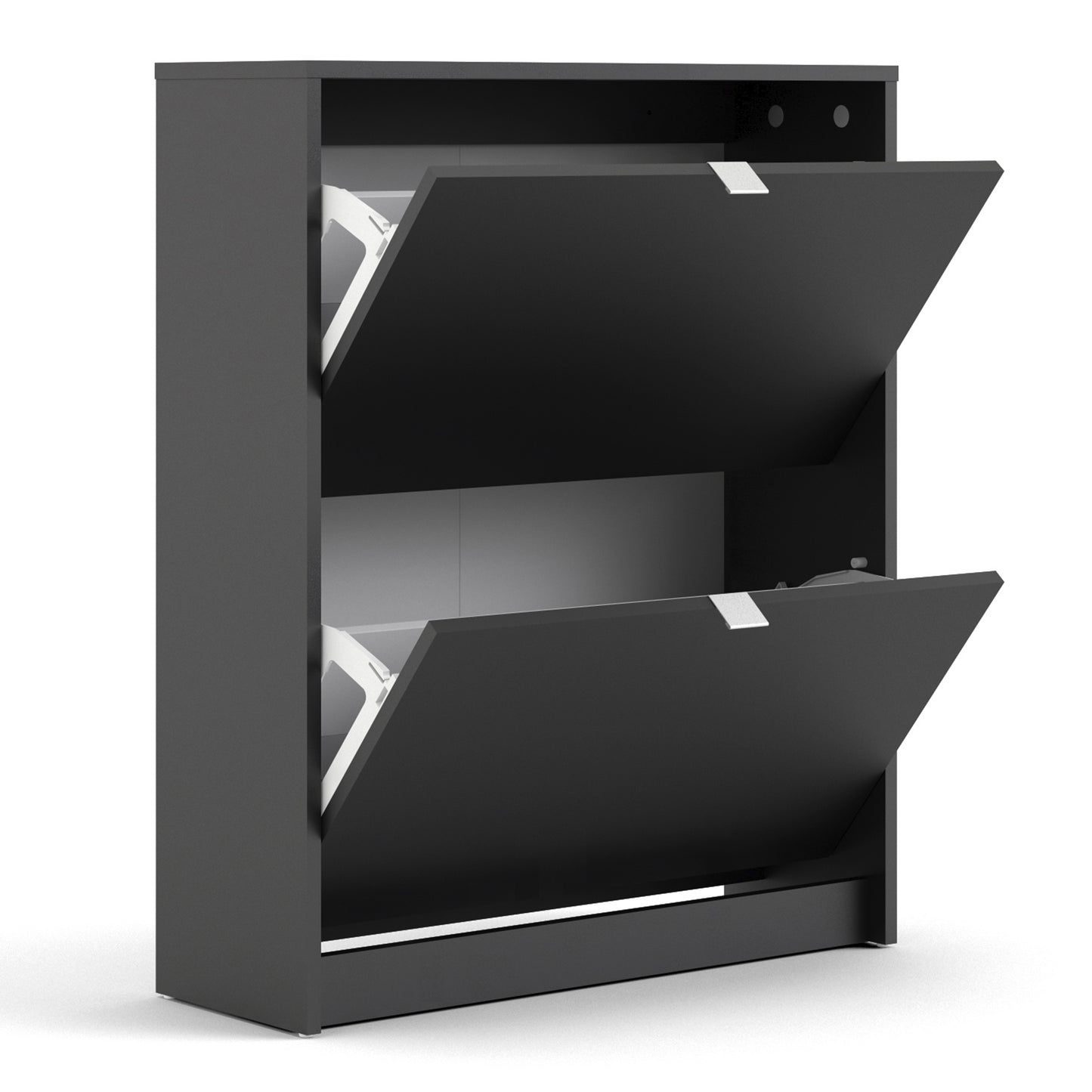 Forma Shoe Cabinet 2 Flip Down Doors in Matt Black 2 Layers