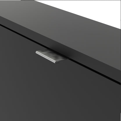 Forma Shoe Cabinet with 3 Flip Down Doors and 2 Layers in Matt Black