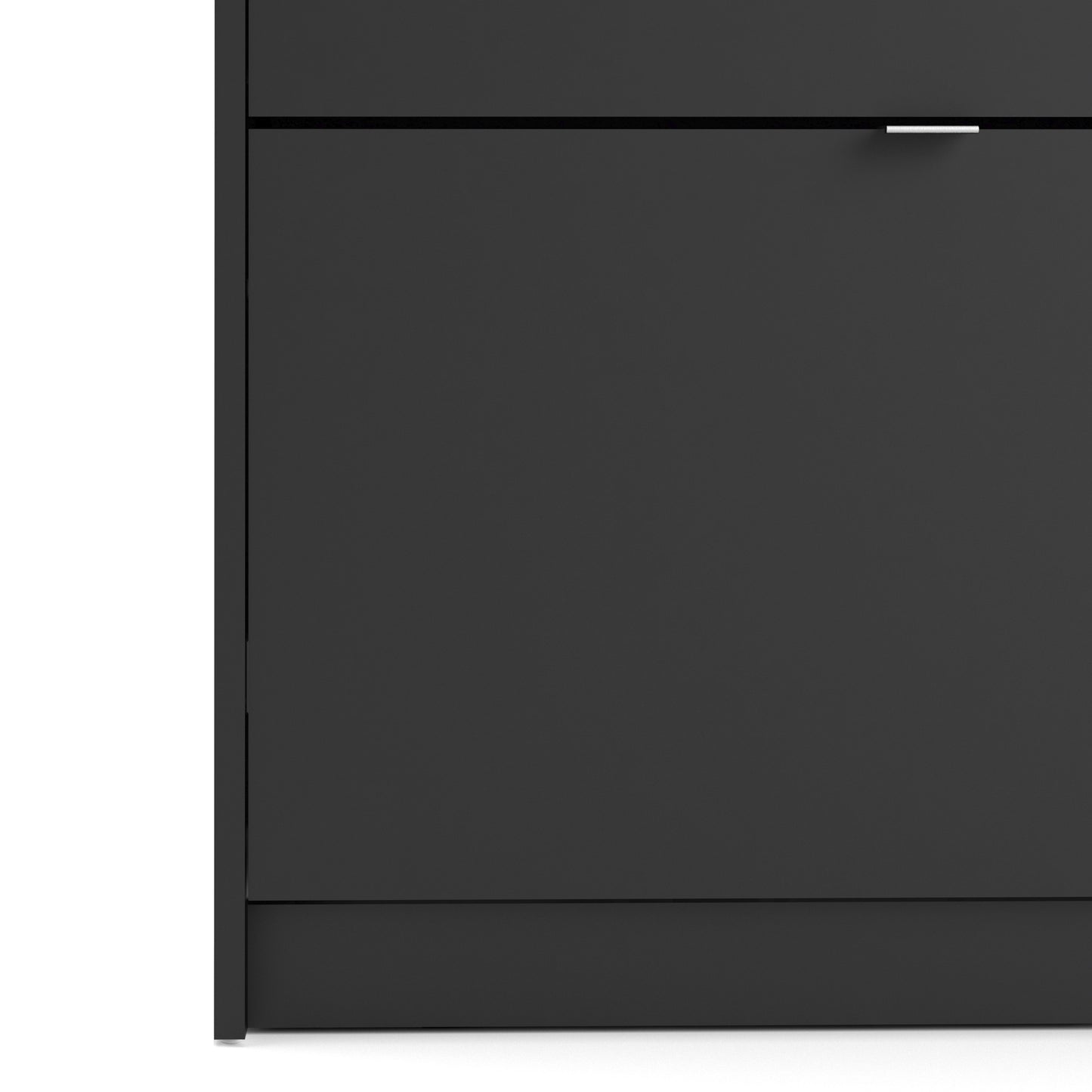 Forma Shoe Cabinet with 3 Flip Down Doors and 2 Layers in Matt Black