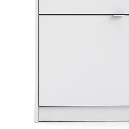 Forma Shoe Cabinet with 4 Flip Doors with 2 Layers in White