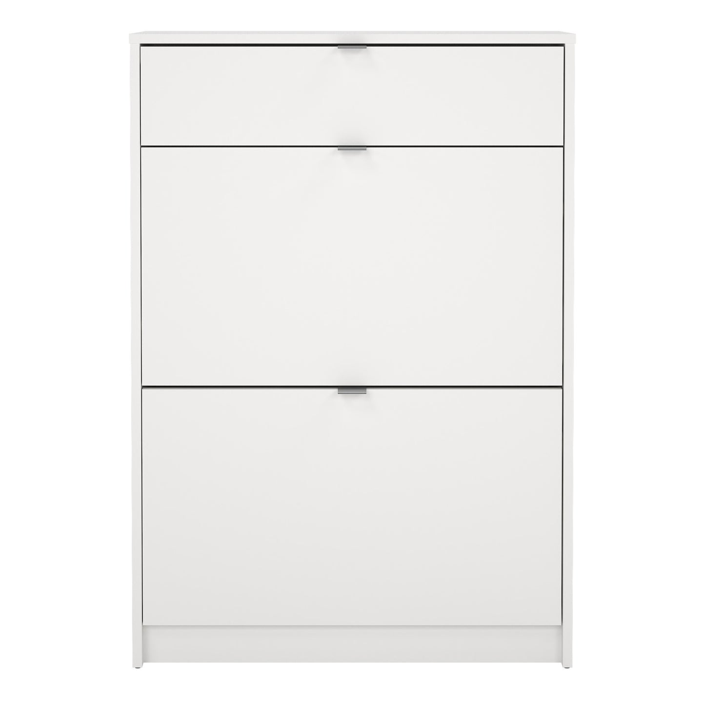 Forma Shoe Cabinet 2 Flip Down Doors + 1 Drawer in White