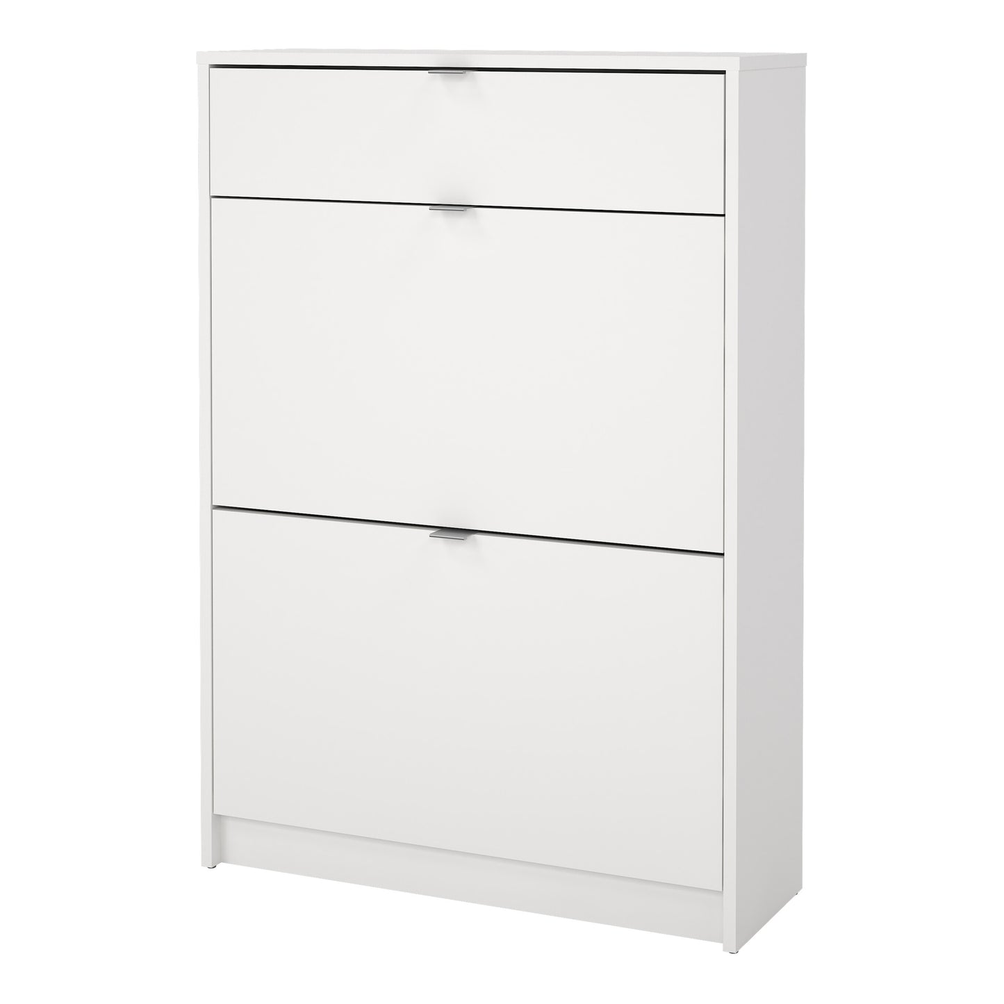 Forma Shoe Cabinet 2 Flip Down Doors + 1 Drawer in White
