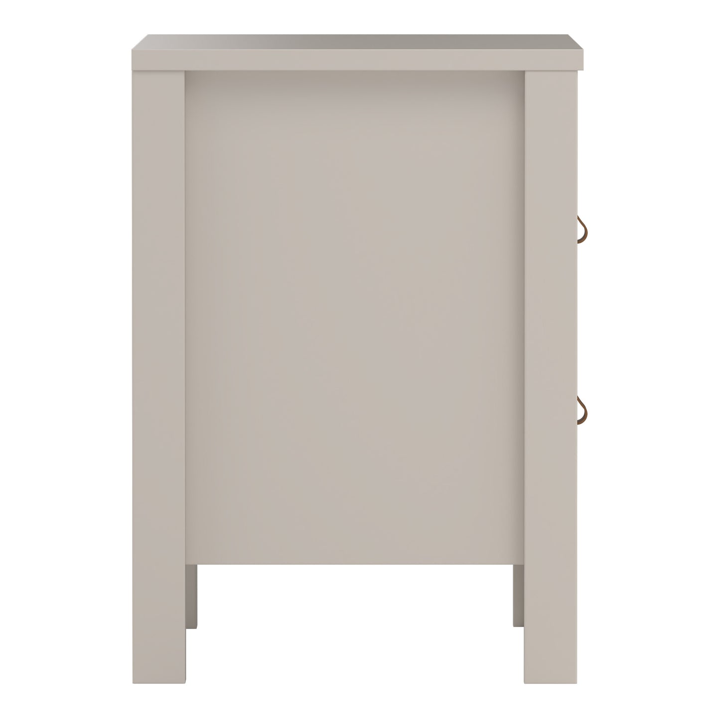 Harrow Bedside Table in Cashmere & Leather Tab Handles