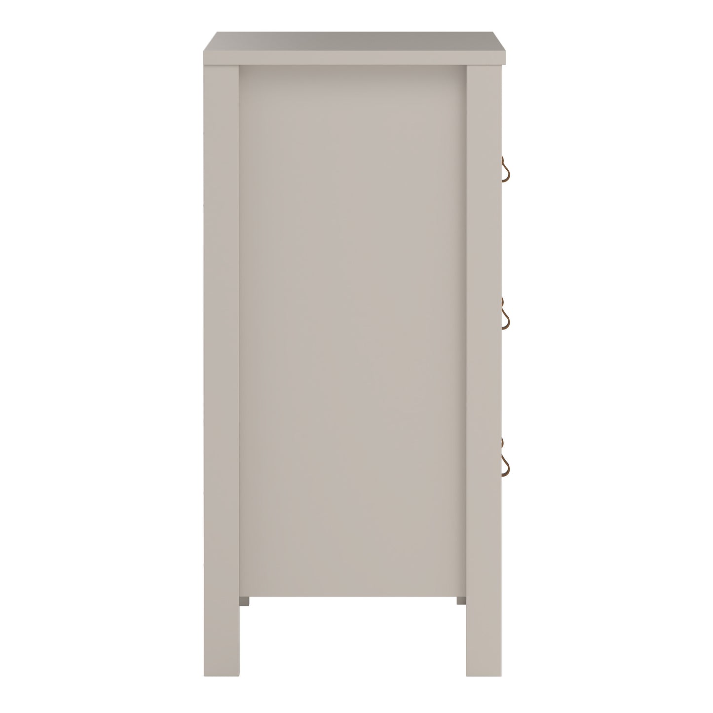 Harrow 3 Drawers Chest in Cashmere with Leather Tab Handles