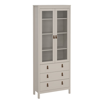 Harrow China Cabinet in Cashmere & Leather Tab Handles