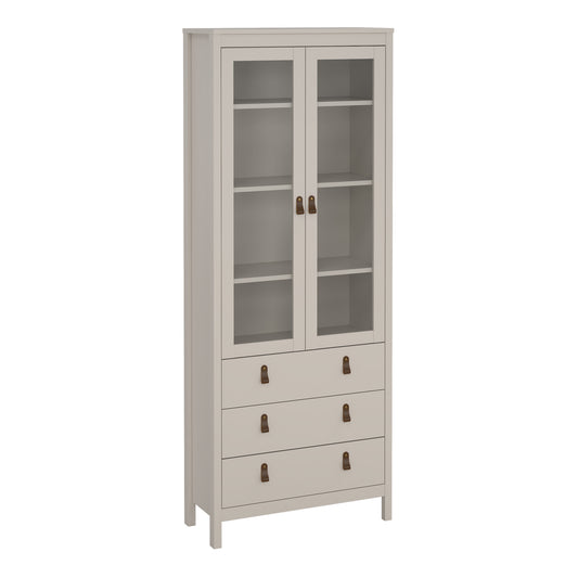 Harrow China Cabinet in Cashmere & Leather Tab Handles