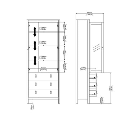 Harrow China Cabinet in Cashmere & Leather Tab Handles
