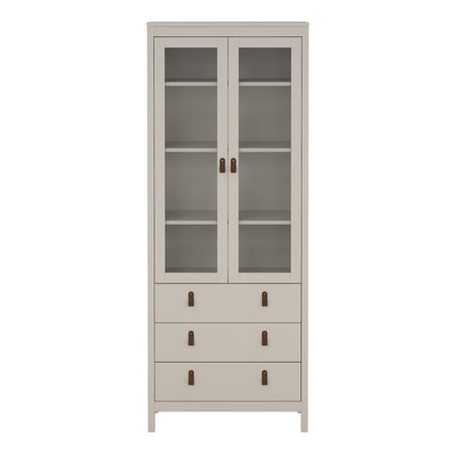 Harrow China Cabinet in Cashmere & Leather Tab Handles