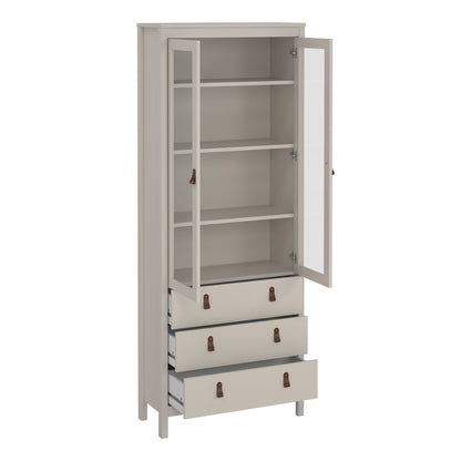 Harrow China Cabinet in Cashmere & Leather Tab Handles