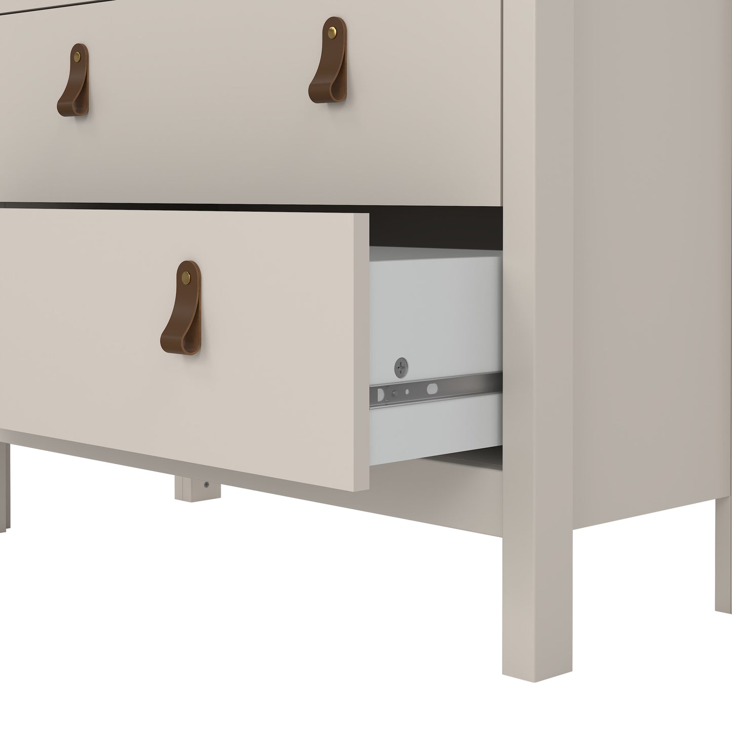 Harrow China Cabinet in Cashmere & Leather Tab Handles