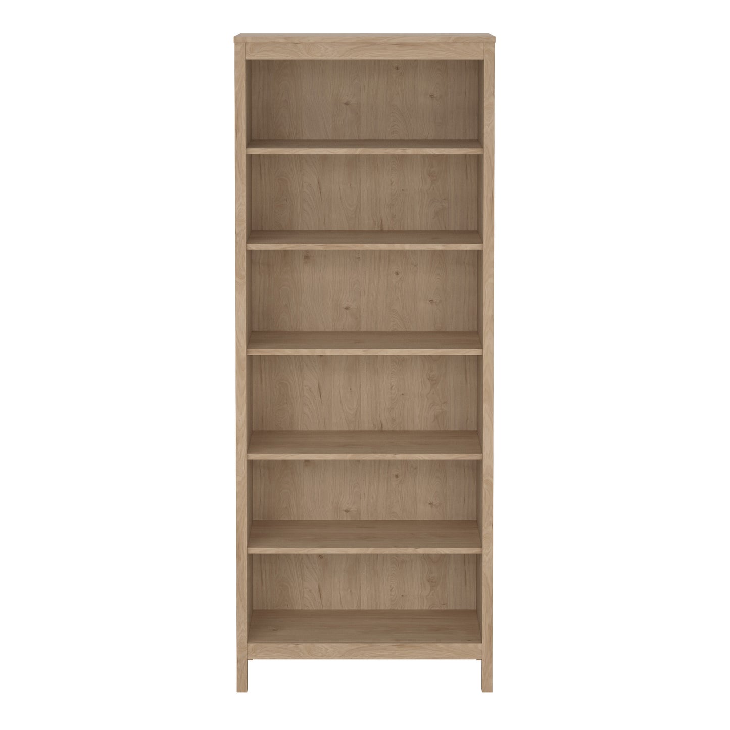 Wooden bookshelf with five shelves