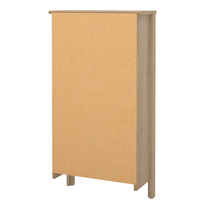 Harrow Shoe Cabinet in Oak & Leather Tab Handles