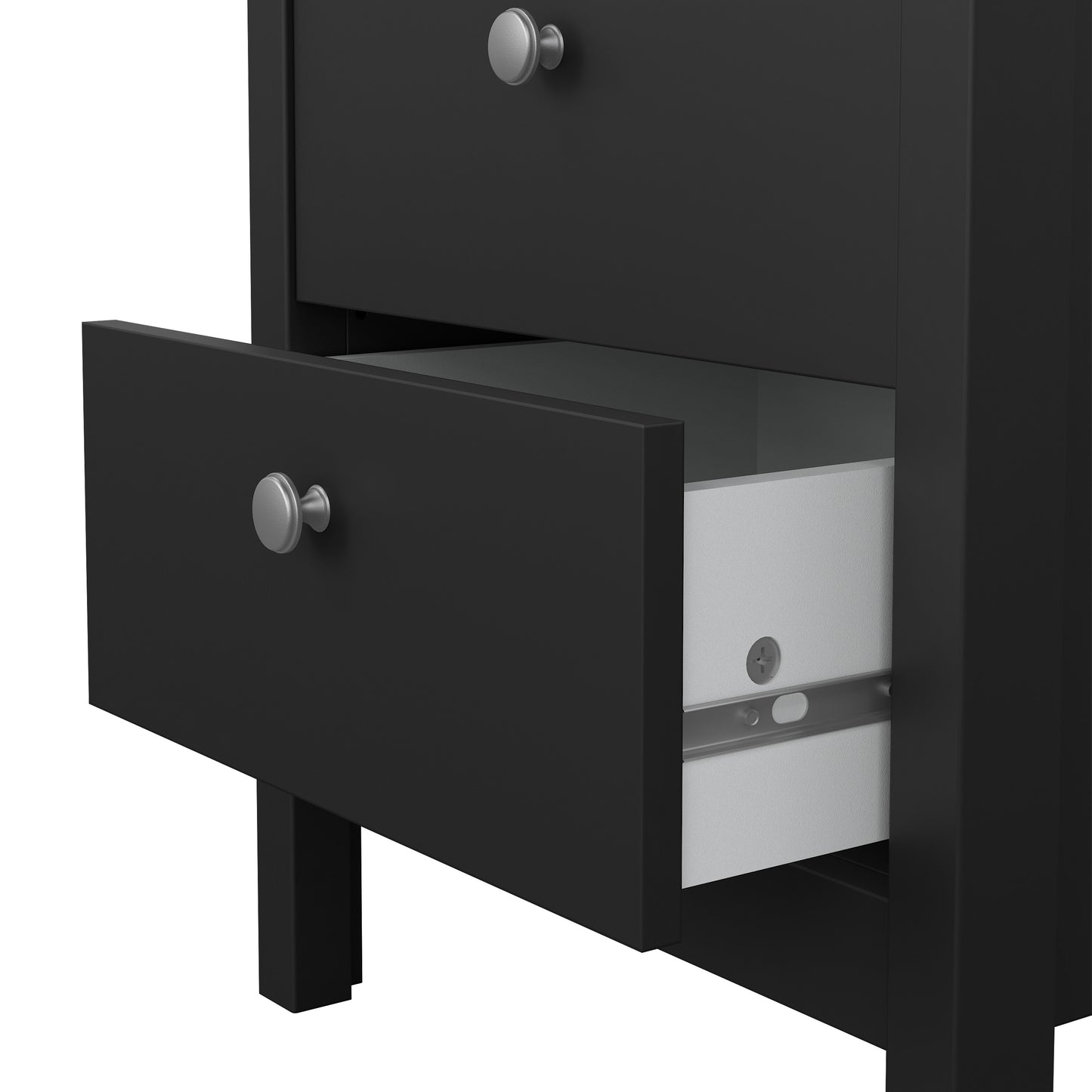 Harrow Bedside Table in Matt Black
