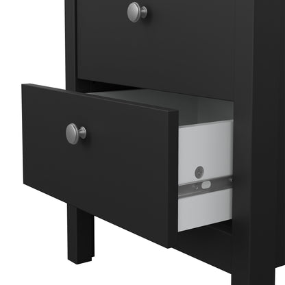 Harrow Bedside Table in Matt Black