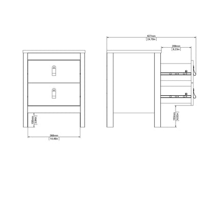 Harrow Bedside Table in Cashmere