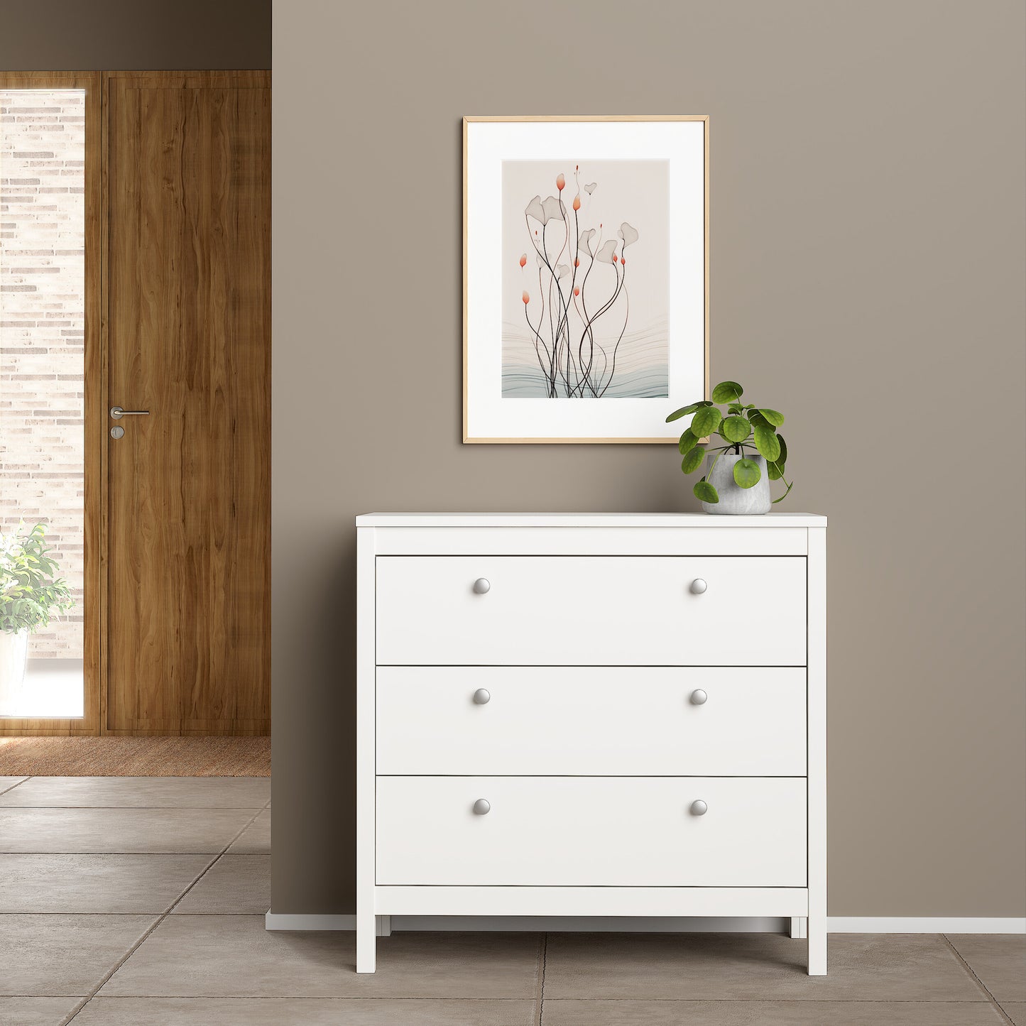 Harrow 3 Drawers Chest in White