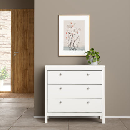 Harrow 3 Drawers Chest in White
