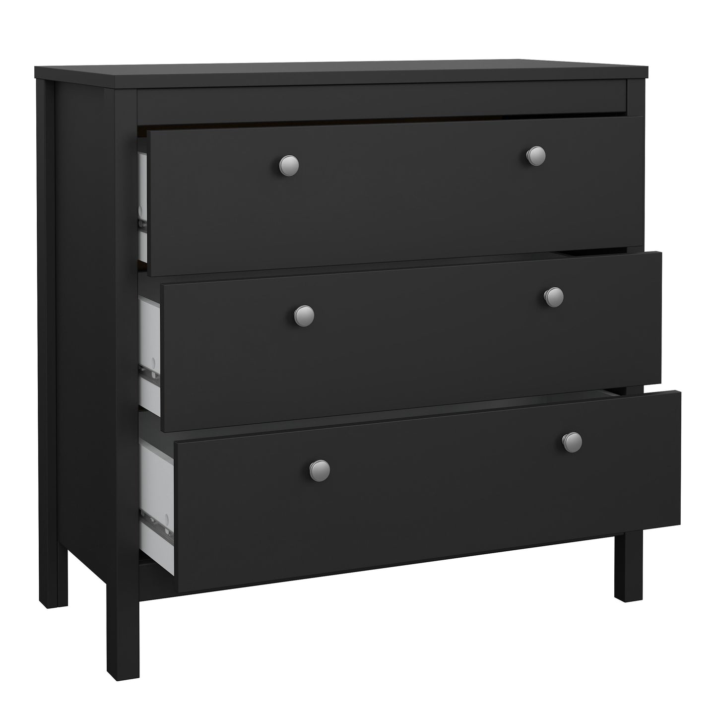 Harrow 3 Drawers Chest in Matt Black
