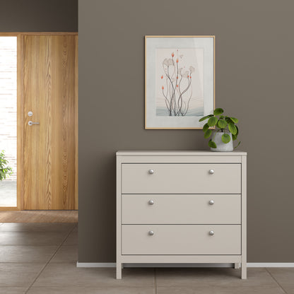 Harrow 3 Drawers Chest in Cashmere
