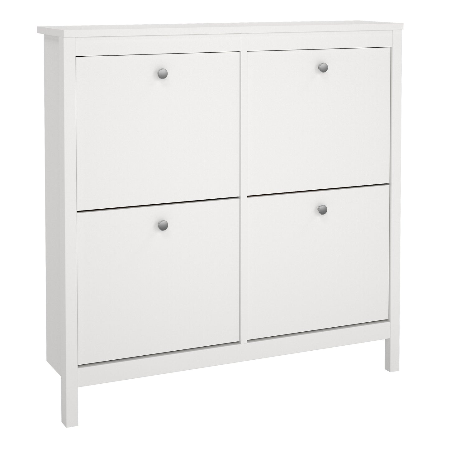 Harrow Shoe Cabinet 4 Flip Down Doors in White