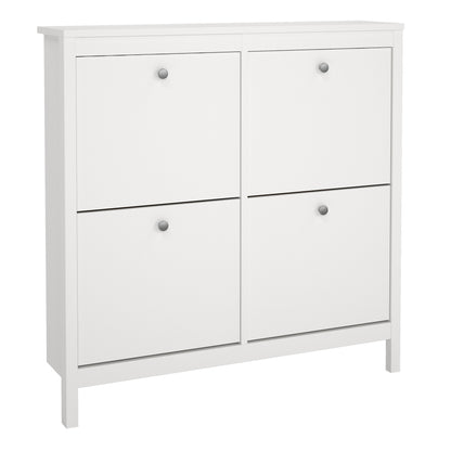 Harrow Shoe Cabinet 4 Flip Down Doors in White