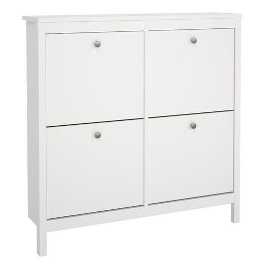 Harrow Shoe Cabinet 4 Flip Down Doors in White