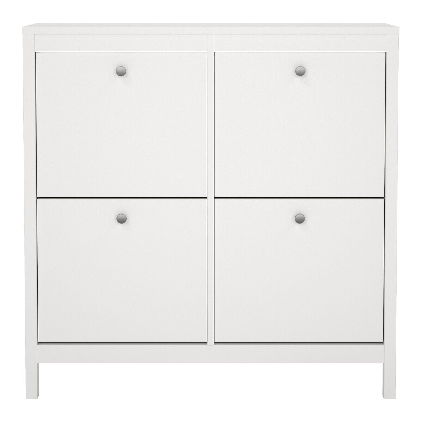Harrow Shoe Cabinet 4 Flip Down Doors in White
