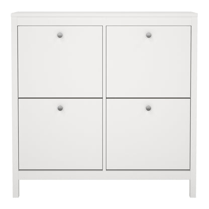 Harrow Shoe Cabinet 4 Flip Down Doors in White