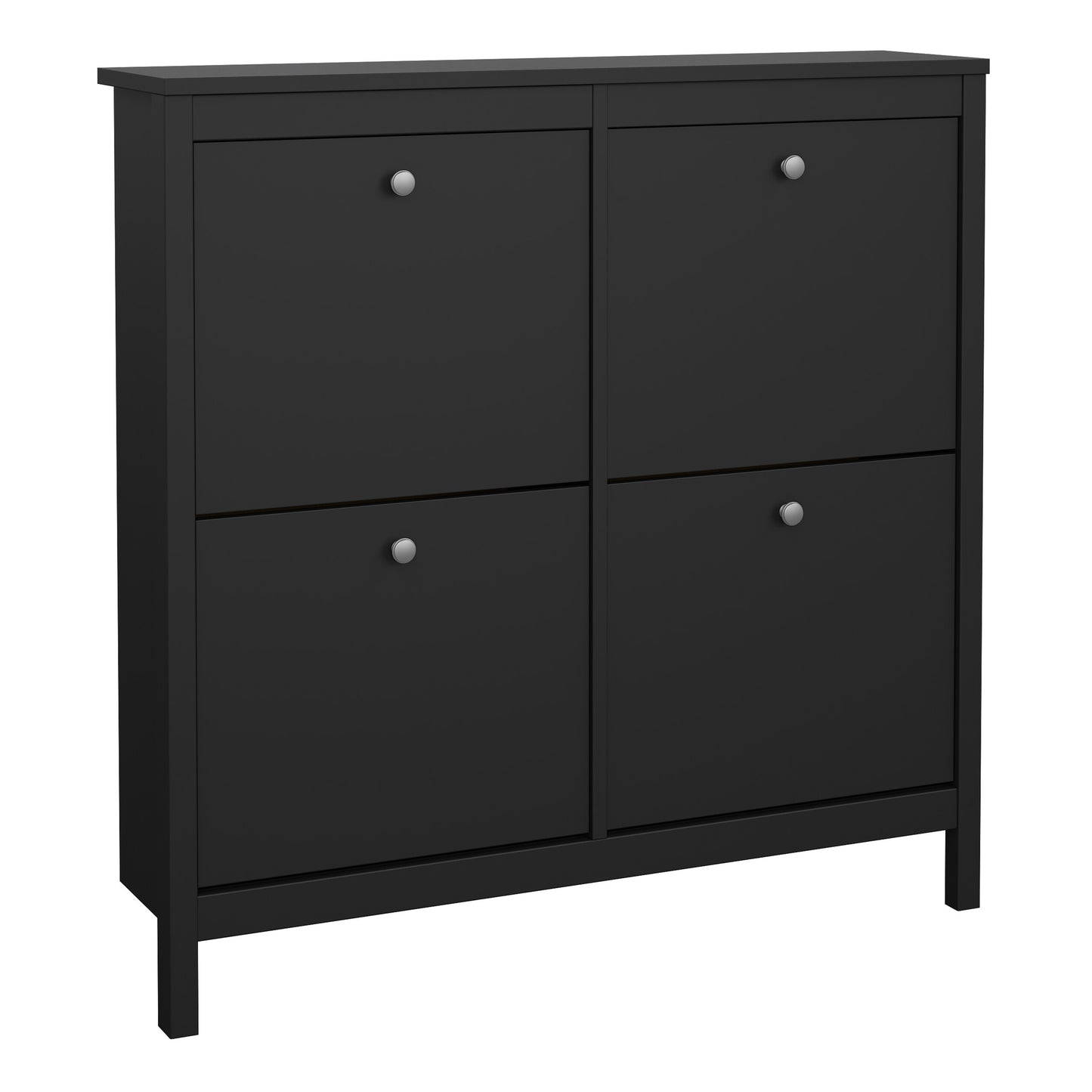 Harrow Shoe Cabinet 4 compartments in Matt Black